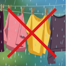 roupa no varal na chuva