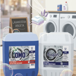 sabao omo e amaciante comfort usados na lavanderia em tres lagoas