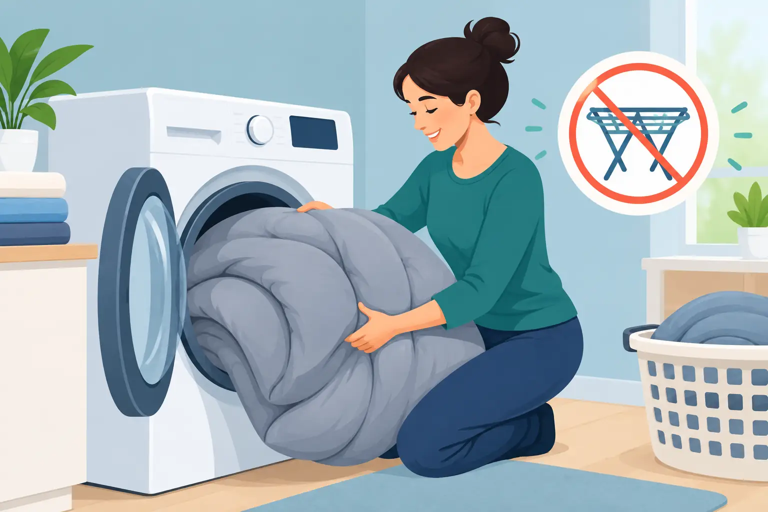 Como lavar cobertor pesado sem varal e sem esforço