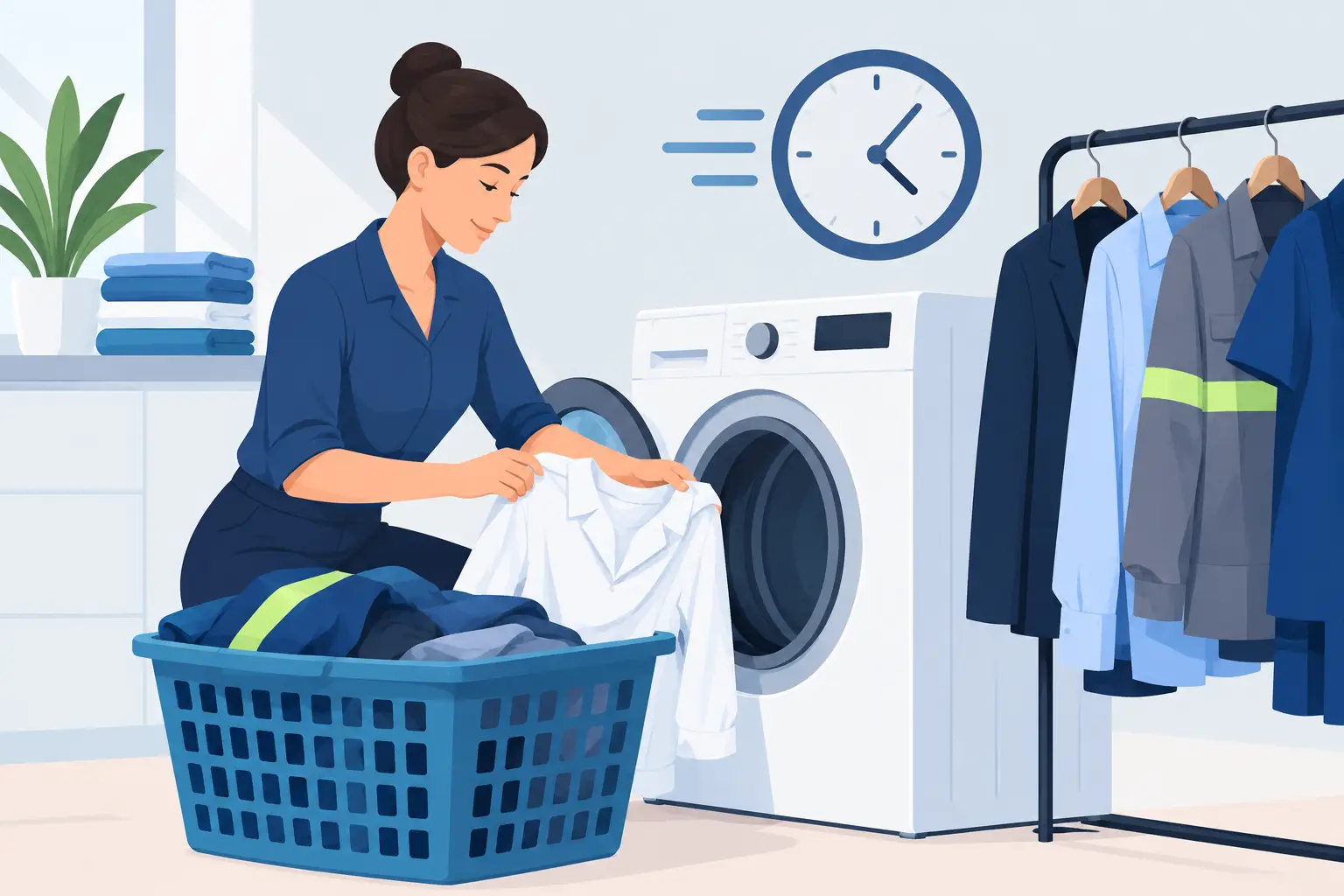 Como lavar roupa de trabalho sem perder tempo