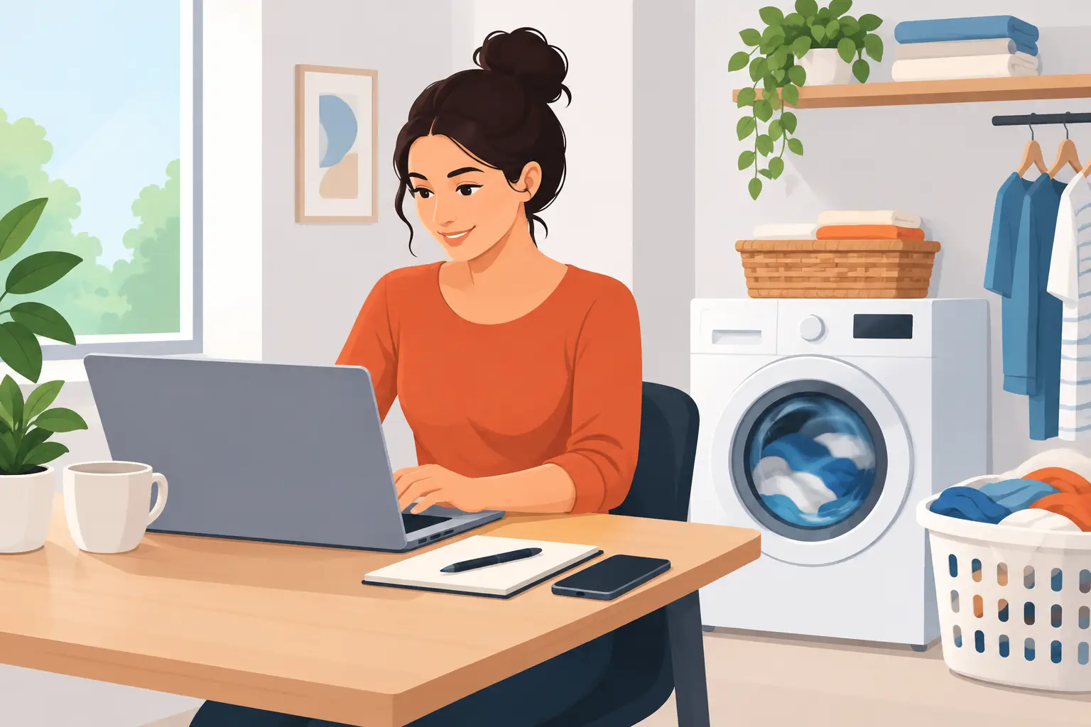 Como trabalhar enquanto lava roupas sem perder tempo