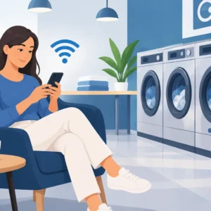 Lavanderia com Wi-Fi para ganhar tempo livre