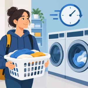 Lavanderia para estudantes em cerca de 1 hora